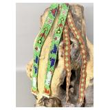 (2) Native American Handmade Beaded Hat Bands