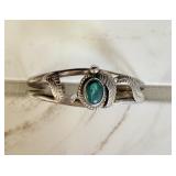 Vintage Sterling Silver Navajo Cuff Bracelet