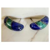Sterling Silver Turquoise & Lapis Stud Earrings