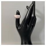 Sterling Silver Pink Mother of Pearl Mosaic Dome >