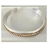 Signed 12K Gold Filled Sterling Silver Cuff >