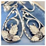 Black Hills Sterling Silver Teardrop Clip Earrings