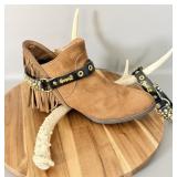 Leather Gold Tone Ribco USA Womens Boot Cuffs