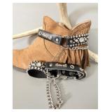 Leather Silvertone Ribco USA Womens Boot Cuffs