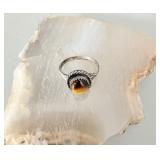 Sterling Silver Tiger Eye Ring sz 6
