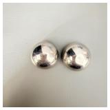 .950 Mexico Silver Domed Clip Earrings
