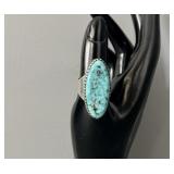 Sterling Silver TG Navajo Turquoise Ring sz 7.5