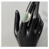 Sterling Silver Turquoise Navajo Leaf Ring sz 5