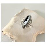 Sterling Silver Hematite Ring sz 7.5