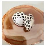 Sterling Silver Open Cutout Screwback Earrings