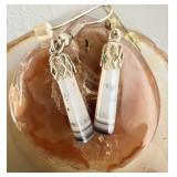 Sterling Silver Agate Drop Earrings