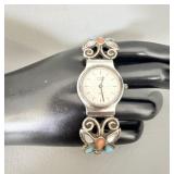 Sterling Silver Butterfly Turquoise Coral &>