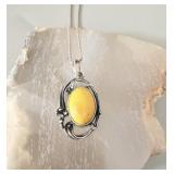 Sterling Silver Butterscotch Amber Necklace >