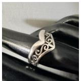 Sterling Silver Filigree Ring sz 6.5