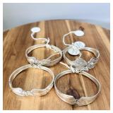 (4) Silver Plate Spoon Bracelets