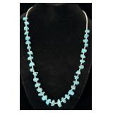 Vintage Turquoise & Heishi Bead Necklace 28'