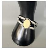 Sterling Silver Butterscotch Amber Cuff Bracelet