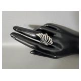 Sterling Silver Open Feather Ring sz 8