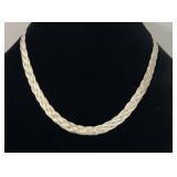 Sterling Silver 5 Strand Herringbone Necklace 18'>