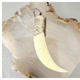 Sterling Silver Boars Tooth Pendant