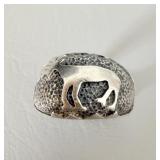 Navajo Sterling Silver Mimbres Antelope Symbol >