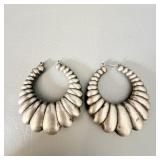 Sterling Silver Croissant Hoop Earrings