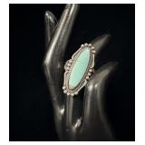 Sterling Silver Navajo Turquoise Ring sz 5.25>