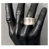 Chunky Sterling Silver Saddle Band Mens Ring sz 13