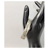 Sterling Silver Turquoise Chip Inlay Navajo Cuff >