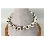 Heavy Sterling Silver Chain Link Bracelet 7.25'>