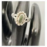 Sterling Silver Navajo Green Turquoise Ring sz 5