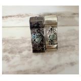 Nickel Silver Turquoise Tomb Screwback Earrings
