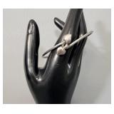 Sterling Silver Double Lock Bangle Bracelet 11.9g