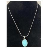 Sterling Silver Barse Larimar Necklace 20' .925>