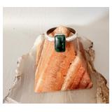Sterling Silver Malachite Ring sz 5.5