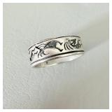 Tribal Sterling Silver Kokopelli Ring sz 8