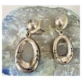 Sterling Silver Taxco TC-271 Open Circle Earrings