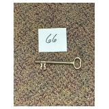 Antique 6 inch brass skeleton key