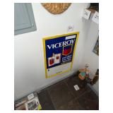 Vintage Viceroy cigarette metal store price sign