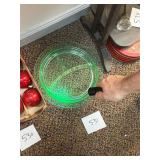 Vintage uranium glass divided plate