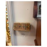 Vintage Wooden Rooster Spice Rack and Containers