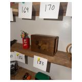 Vintage scotty dog wooden box with sliding lid