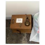 Antique oak telephone box