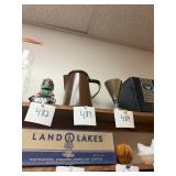 Vintage brown porcelain enamel coffee pot