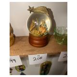 Vintage nativity snow globe