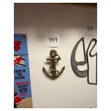 Vintage brass ship anchor door knocker