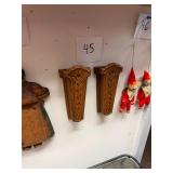 Pair of vintage wall pockets