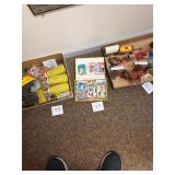 Vintage cigar box of baseball cards with stamps