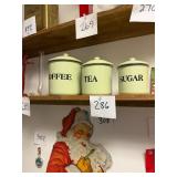 Vintage lime green porcelain enamel canisters