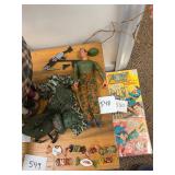 Vintage GI Joe doll with weapons + clothes